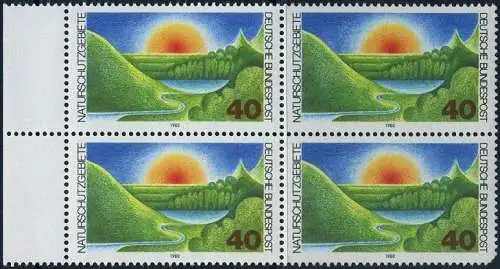BUND 1980 Michel-Nummer 1052 postfrisch BLOCK RÄNDER links