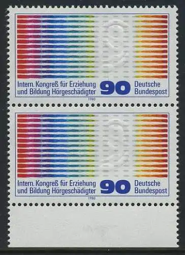 BUND 1980 Michel-Nummer 1053 postfrisch vert.PAAR RAND unten