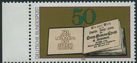 BUND 1980 Michel-Nummer 1054 postfrisch EINZELMARKE RAND links