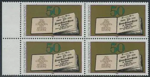 BUND 1980 Michel-Nummer 1054 postfrisch BLOCK RÄNDER links