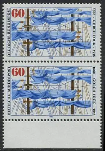 BUND 1980 Michel-Nummer 1058 postfrisch vert.PAAR RAND unten