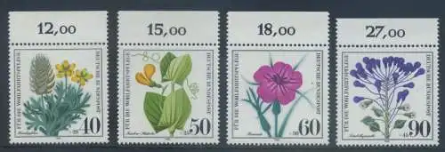 BUND 1980 Michel-Nummer 1059-1062 postfrisch SATZ(4) EINZELMARKEN RÄNDER oben