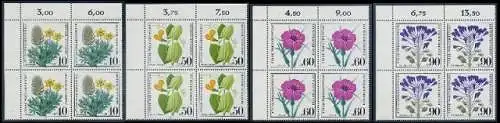 BUND 1980 Michel-Nummer 1059-1062 postfrisch SATZ(4) BLÖCKE ECKRAND oben links