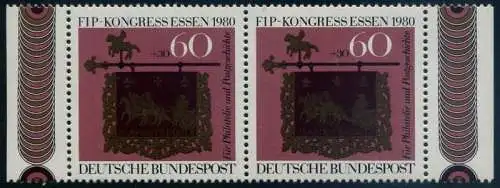 BUND 1980 Michel-Nummer 1065 postfrisch horiz.PAAR RÄNDER rechts/links (b)