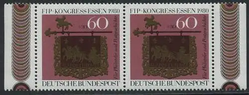 BUND 1980 Michel-Nummer 1065 postfrisch horiz.PAAR RÄNDER rechts/links (a)