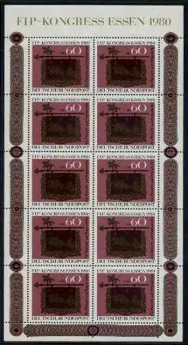 BUND 1980 Michel-Nummer 1065 postfrisch BOGEN(10)