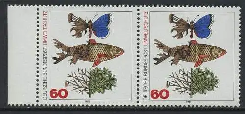 BUND 1981 Michel-Nummer 1087 postfrisch horiz.PAAR RAND links