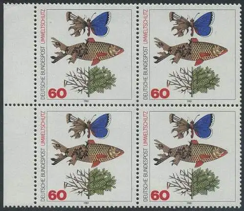 BUND 1981 Michel-Nummer 1087 postfrisch BLOCK RÄNDER links