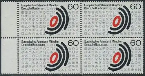 BUND 1981 Michel-Nummer 1088 postfrisch BLOCK RÄNDER links