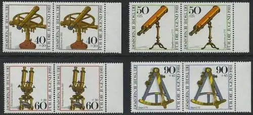 BUND 1981 Michel-Nummer 1090-1093 postfrisch SATZ(4) horiz.PAARE RÄNDER rechts