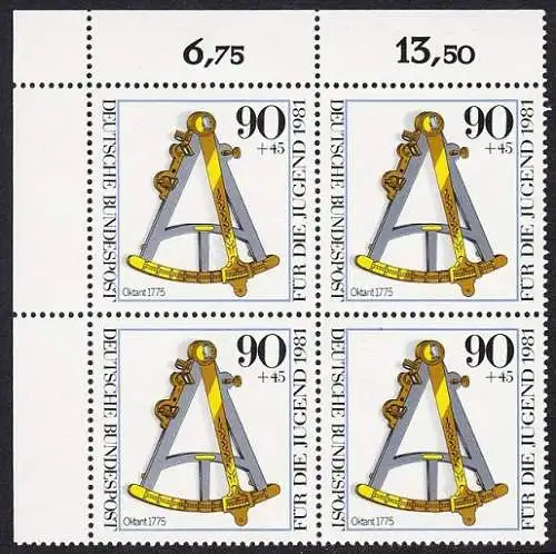 BUND 1981 Michel-Nummer 1093 postfrisch BLOCK ECKRAND oben links