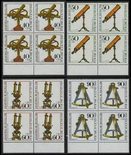 BUND 1981 Michel-Nummer 1090-1093 postfrisch SATZ(4) BLÖCKE RÄNDER unten