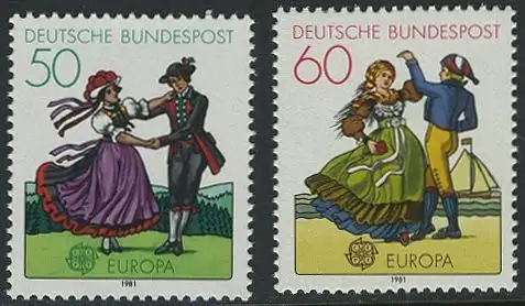 BUND 1981 Michel-Nummer 1096-1097 postfrisch SATZ(2) EINZELMARKEN