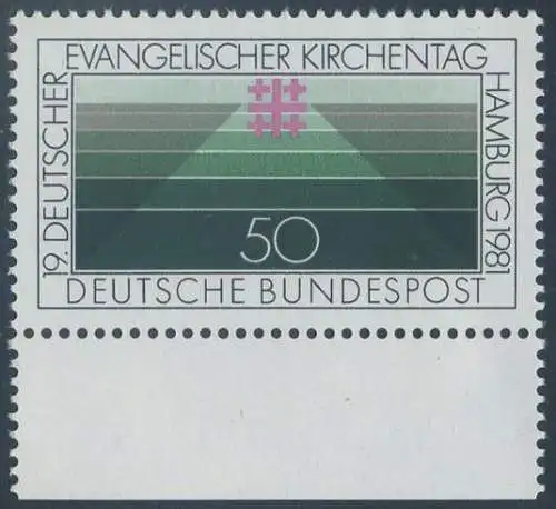 BUND 1981 Michel-Nummer 1098 postfrisch EINZELMARKE RAND unten