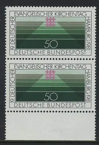 BUND 1981 Michel-Nummer 1098 postfrisch vert.PAAR RAND unten