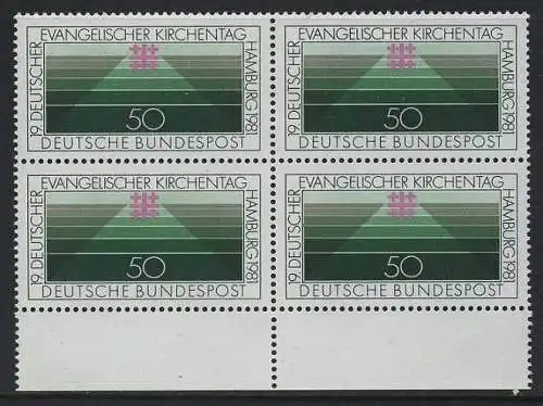 BUND 1981 Michel-Nummer 1098 postfrisch BLOCK RÄNDER unten