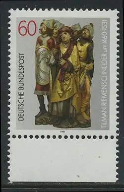BUND 1981 Michel-Nummer 1099 postfrisch EINZELMARKE RAND unten