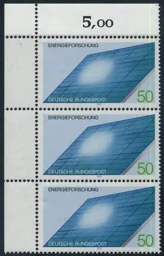 BUND 1981 Michel-Nummer 1101 postfrisch vert.STRIP(3) ECKRAND oben links