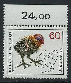 BUND 1981 Michel-Nummer 1102 postfrisch EINZELMARKE RAND oben (c)