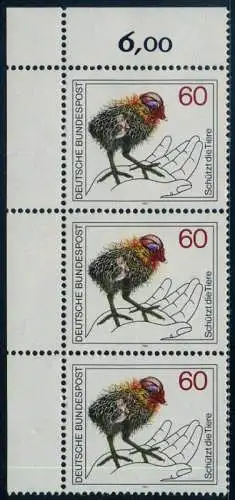 BUND 1981 Michel-Nummer 1102 postfrisch vert.STRIP(3) ECKRAND oben links