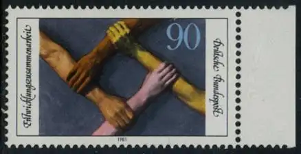 BUND 1981 Michel-Nummer 1103 postfrisch EINZELMARKE RAND rechts