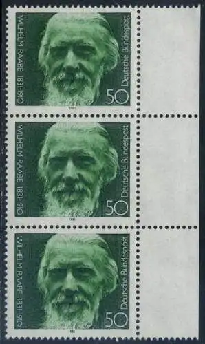 BUND 1981 Michel-Nummer 1104 postfrisch vert.STRIP(3) RAND rechts