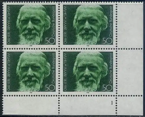 BUND 1981 Michel-Nummer 1104 postfrisch BLOCK ECKRAND unten rechts (FN)