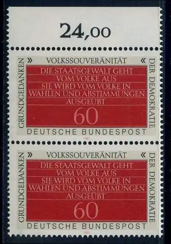 BUND 1981 Michel-Nummer 1107 postfrisch vert.PAAR RAND oben