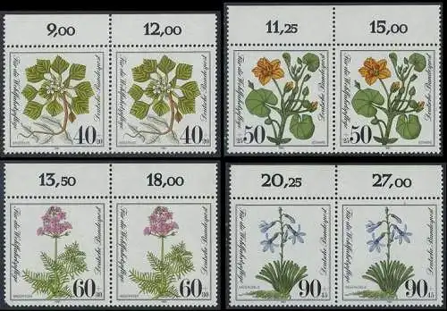 BUND 1981 Michel-Nummer 1108-1111 postfrisch SATZ(4) horiz.PAARE RÄNDER oben