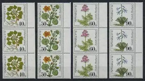 BUND 1981 Michel-Nummer 1108-1111 postfrisch SATZ(4) vert.STRIPS(3) RÄNDER rechts