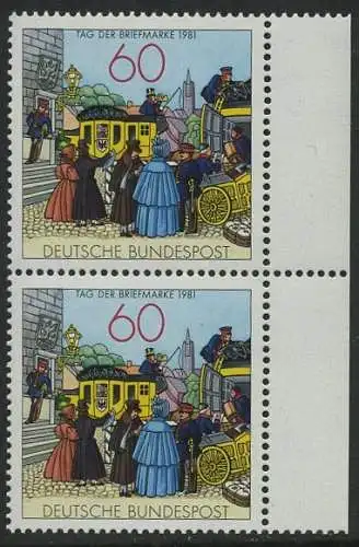 BUND 1981 Michel-Nummer 1112 postfrisch vert.PAAR RAND rechts