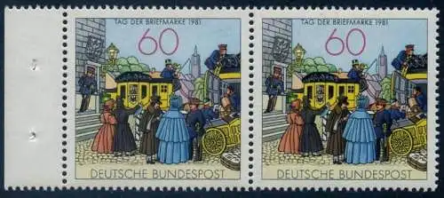 BUND 1981 Michel-Nummer 1112 postfrisch horiz.PAAR RAND links