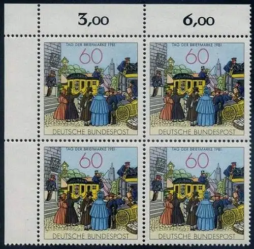 BUND 1981 Michel-Nummer 1112 postfrisch BLOCK ECKRAND oben links