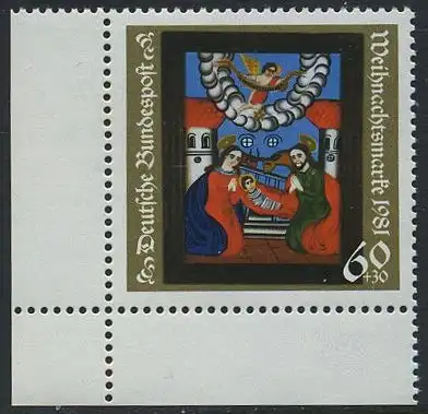 BUND 1981 Michel-Nummer 1113 postfrisch EINZELMARKE ECKRAND unten links