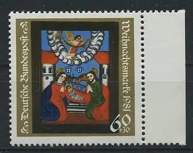 BUND 1981 Michel-Nummer 1113 postfrisch EINZELMARKE RAND rechts
