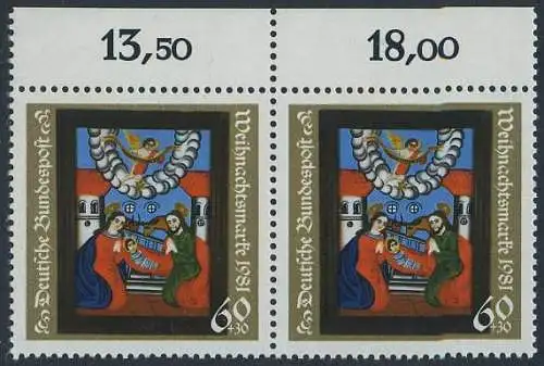 BUND 1981 Michel-Nummer 1113 postfrisch horiz.PAAR RAND oben