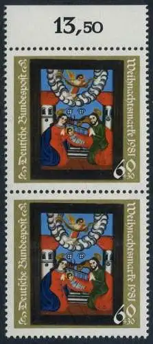 BUND 1981 Michel-Nummer 1113 postfrisch vert.PAAR RAND oben