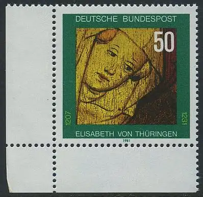BUND 1981 Michel-Nummer 1114 postfrisch EINZELMARKE ECKRAND unten links