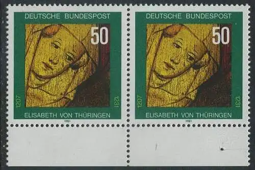 BUND 1981 Michel-Nummer 1114 postfrisch horiz.PAAR RAND unten