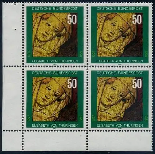 BUND 1981 Michel-Nummer 1114 postfrisch BLOCK ECKRAND unten links