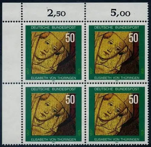 BUND 1981 Michel-Nummer 1114 postfrisch BLOCK ECKRAND oben links
