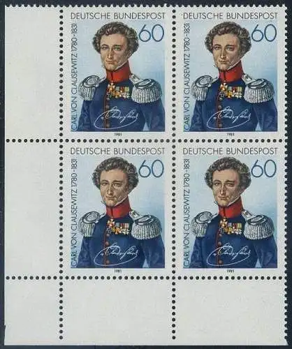 BUND 1981 Michel-Nummer 1115 postfrisch BLOCK ECKRAND unten links