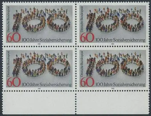 BUND 1981 Michel-Nummer 1116 postfrisch BLOCK RÄNDER unten