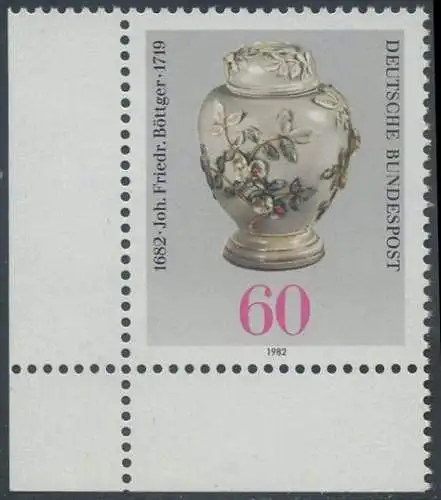 BUND 1982 Michel-Nummer 1118 postfrisch EINZELMARKE ECKRAND unten links