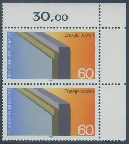 BUND 1982 Michel-Nummer 1119 postfrisch vert.PAAR ECKRAND oben rechts