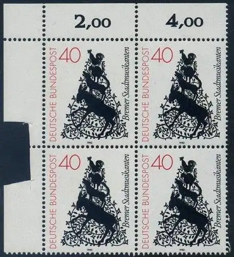 BUND 1982 Michel-Nummer 1120 postfrisch BLOCK ECKRAND oben links