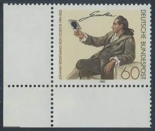 BUND 1982 Michel-Nummer 1121 postfrisch EINZELMARKE ECKRAND unten links