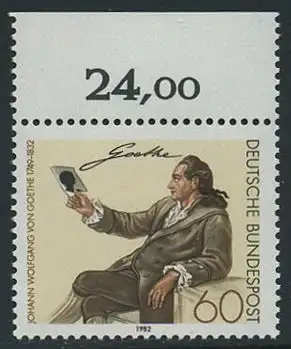 BUND 1982 Michel-Nummer 1121 postfrisch EINZELMARKE RAND oben (c)