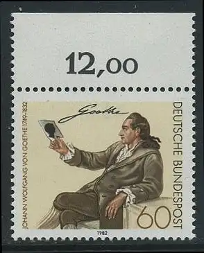 BUND 1982 Michel-Nummer 1121 postfrisch EINZELMARKE RAND oben (a)