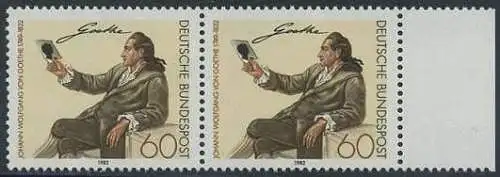 BUND 1982 Michel-Nummer 1121 postfrisch horiz.PAAR RAND rechts